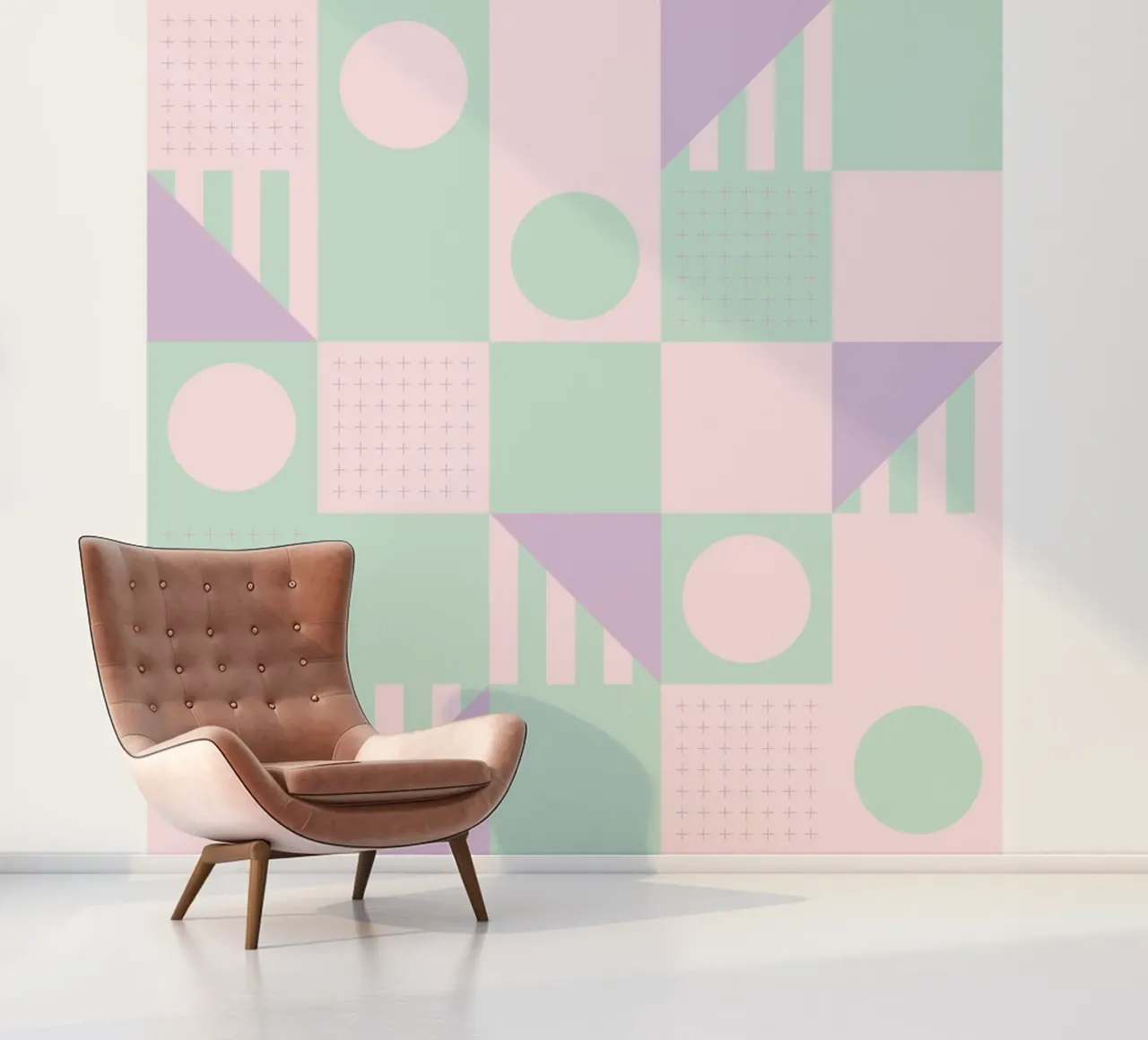 Riviera Tiles Pastels Vibes photo wallpaper by designdn