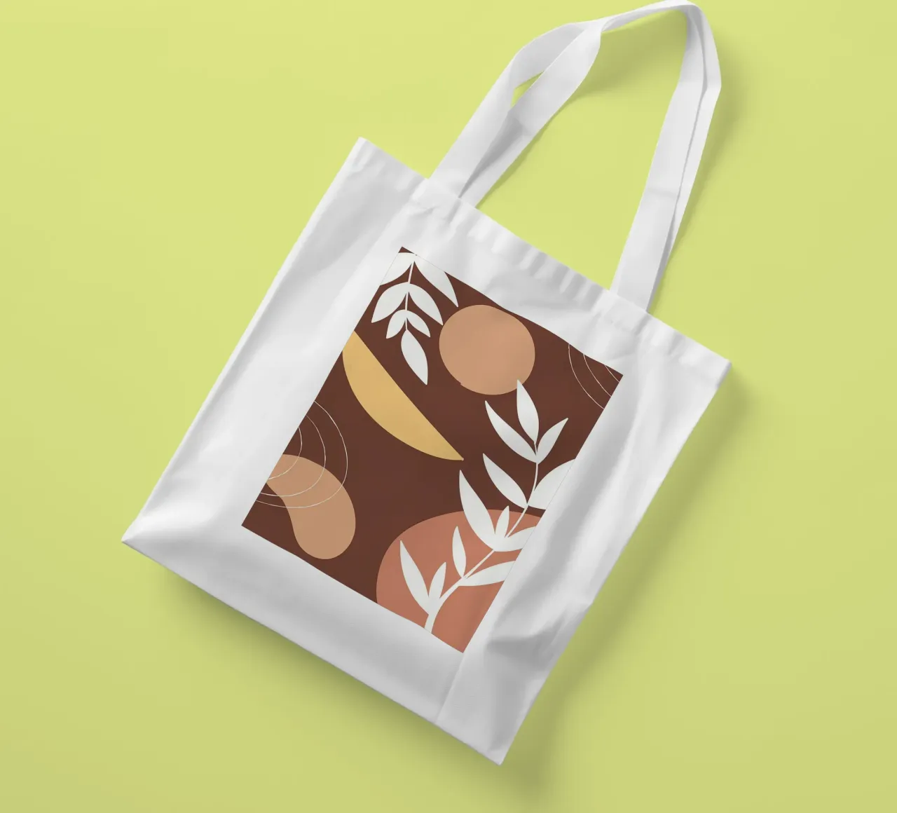 leaves foliage circles geometric shapes tote bag by Janine P McGuire