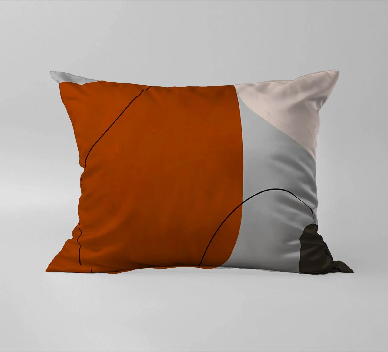 forme astratte curve forme geometriche forma arancione cuscino da Janine P McGuire