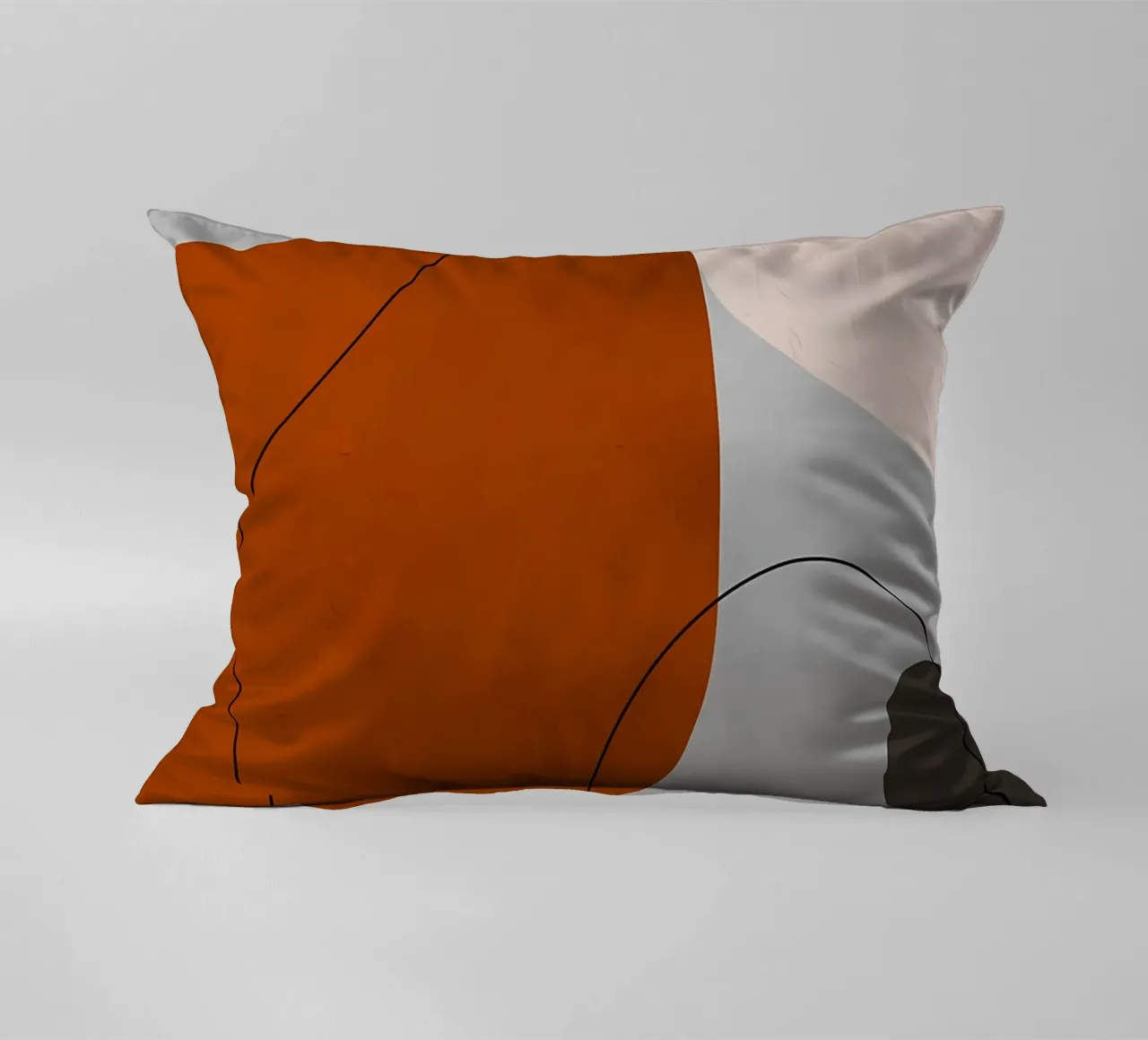 abstrakte Formen Kurven geometrische Formen orange Form Kissen von Janine P McGuire