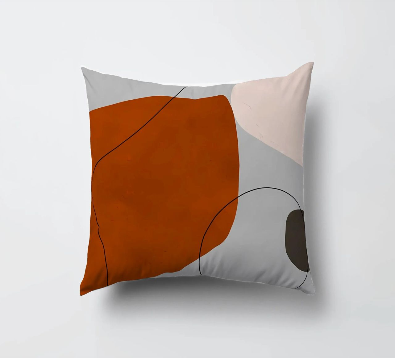 forme astratte curve forme geometriche forma arancione cuscino da Janine P McGuire