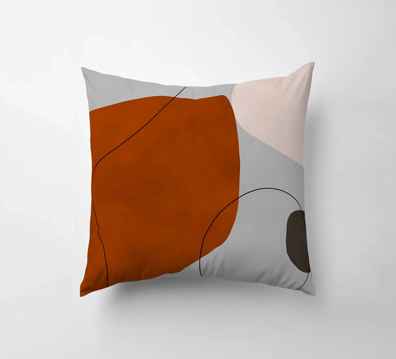 forme astratte curve forme geometriche forma arancione cuscino da Janine P McGuire