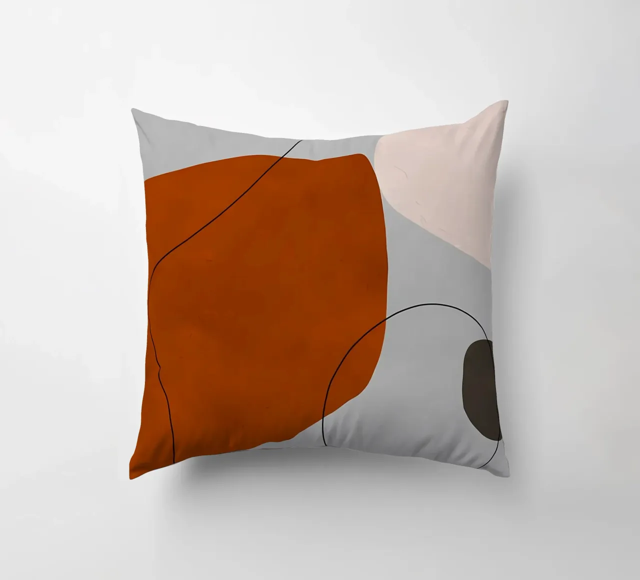 abstrakte Formen Kurven geometrische Formen orange Form Kissen von Janine P McGuire