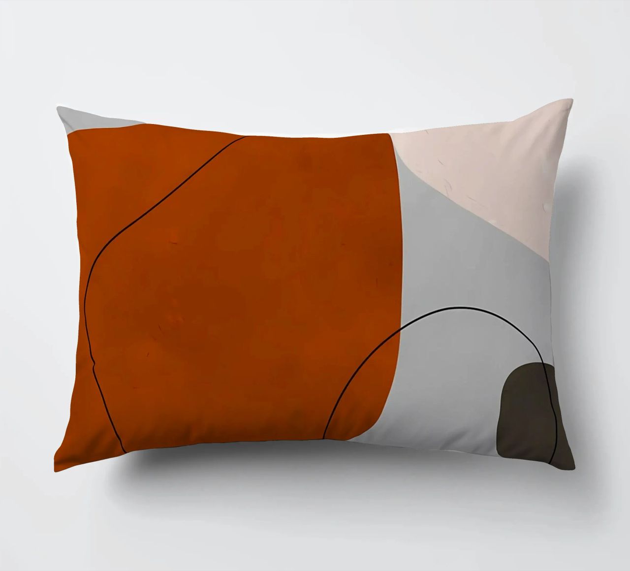 forme astratte curve forme geometriche forma arancione cuscino da Janine P McGuire