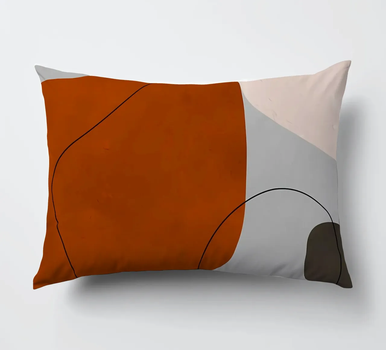 forme astratte curve forme geometriche forma arancione cuscino da Janine P McGuire