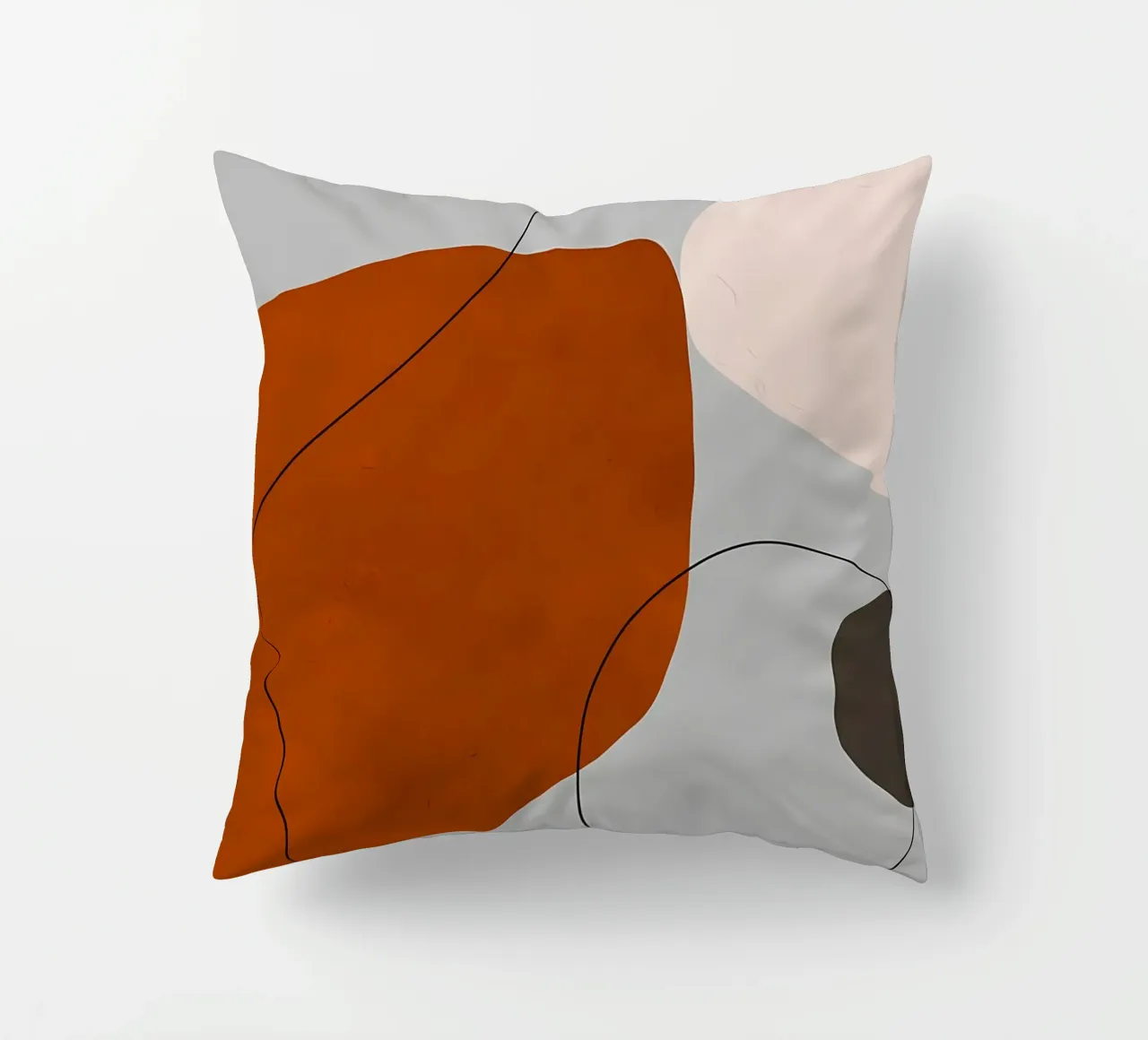 abstrakte Formen Kurven geometrische Formen orange Form Kissen von Janine P McGuire