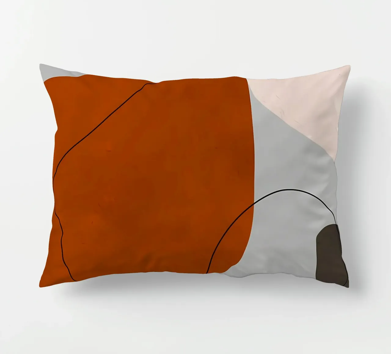 forme astratte curve forme geometriche forma arancione cuscino da Janine P McGuire