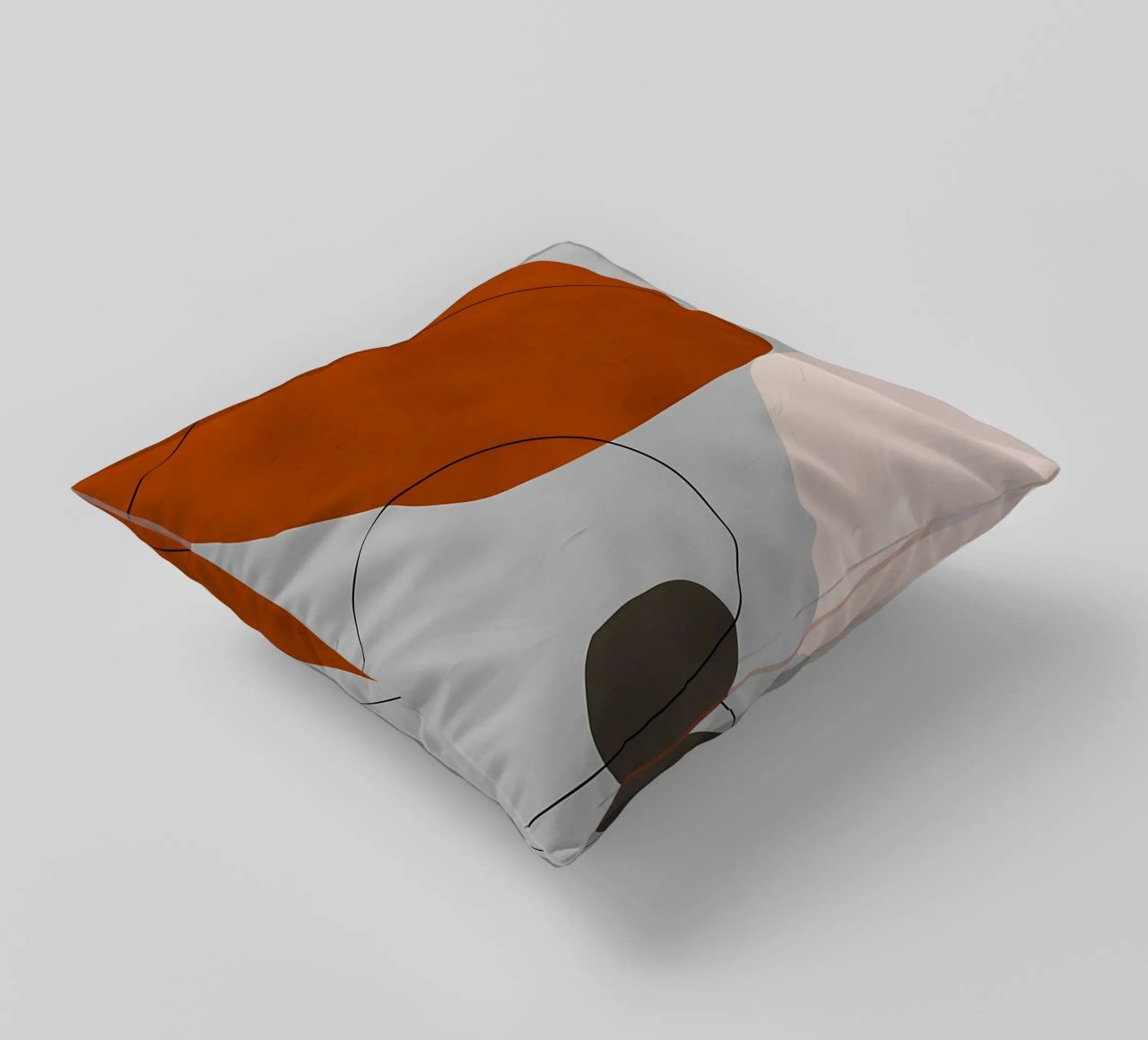 forme astratte curve forme geometriche forma arancione cuscino da Janine P McGuire