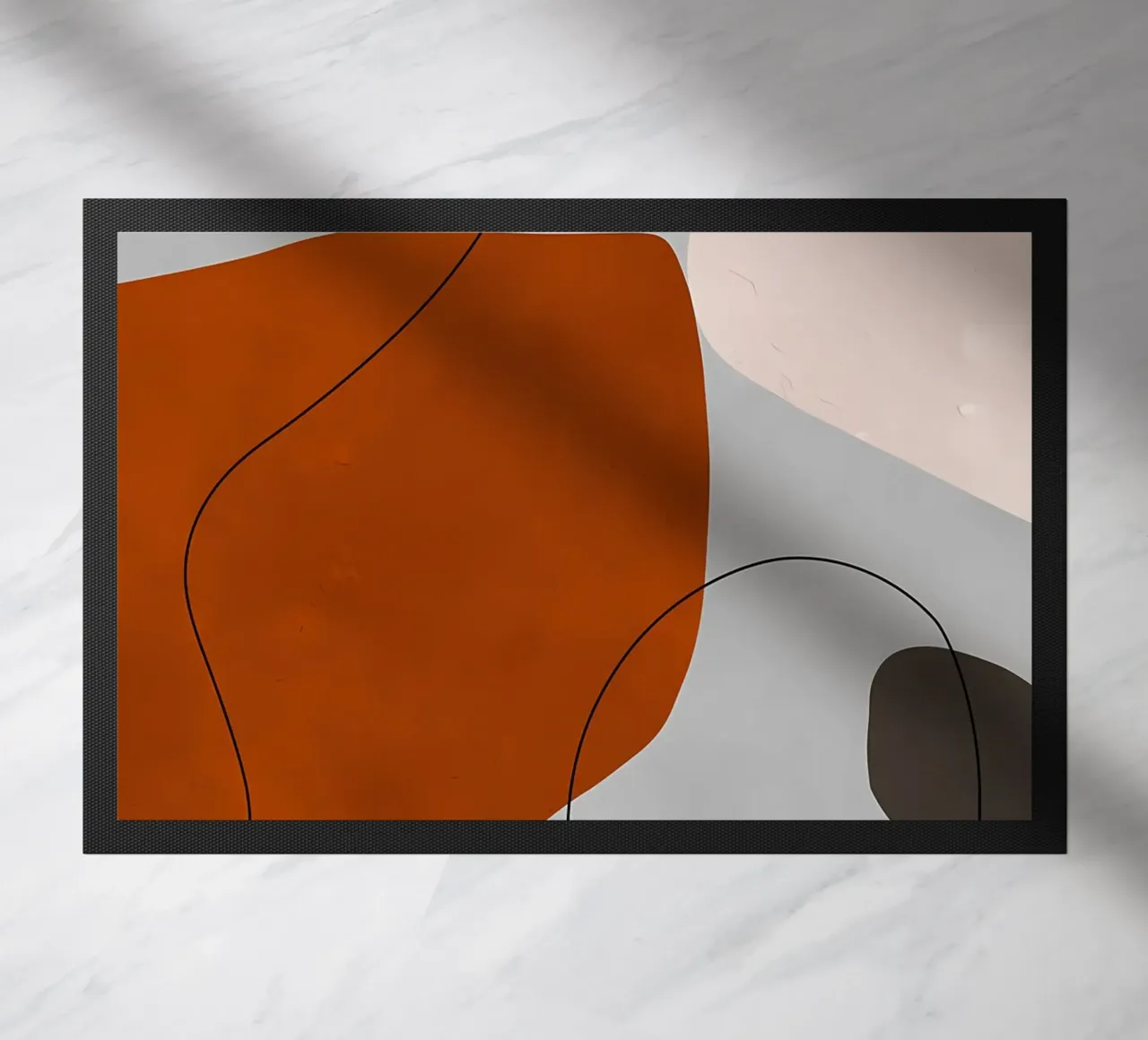 forme astratte curve forme geometriche forma arancione zerbino da Janine P McGuire