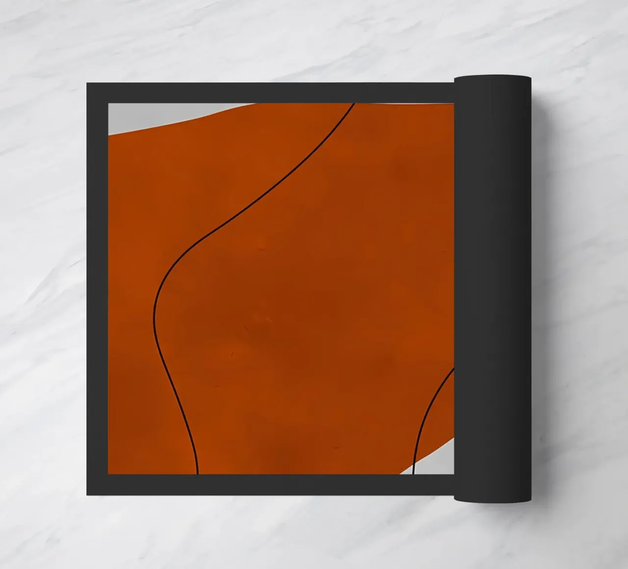 forme astratte curve forme geometriche forma arancione zerbino da Janine P McGuire