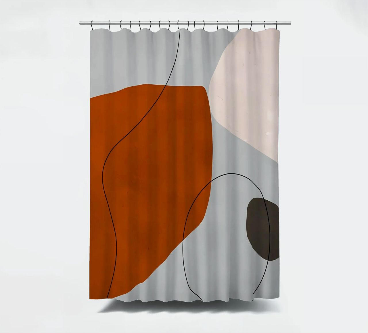 forme astratte curve forme geometriche forma arancione tenda da doccia da Janine P McGuire
