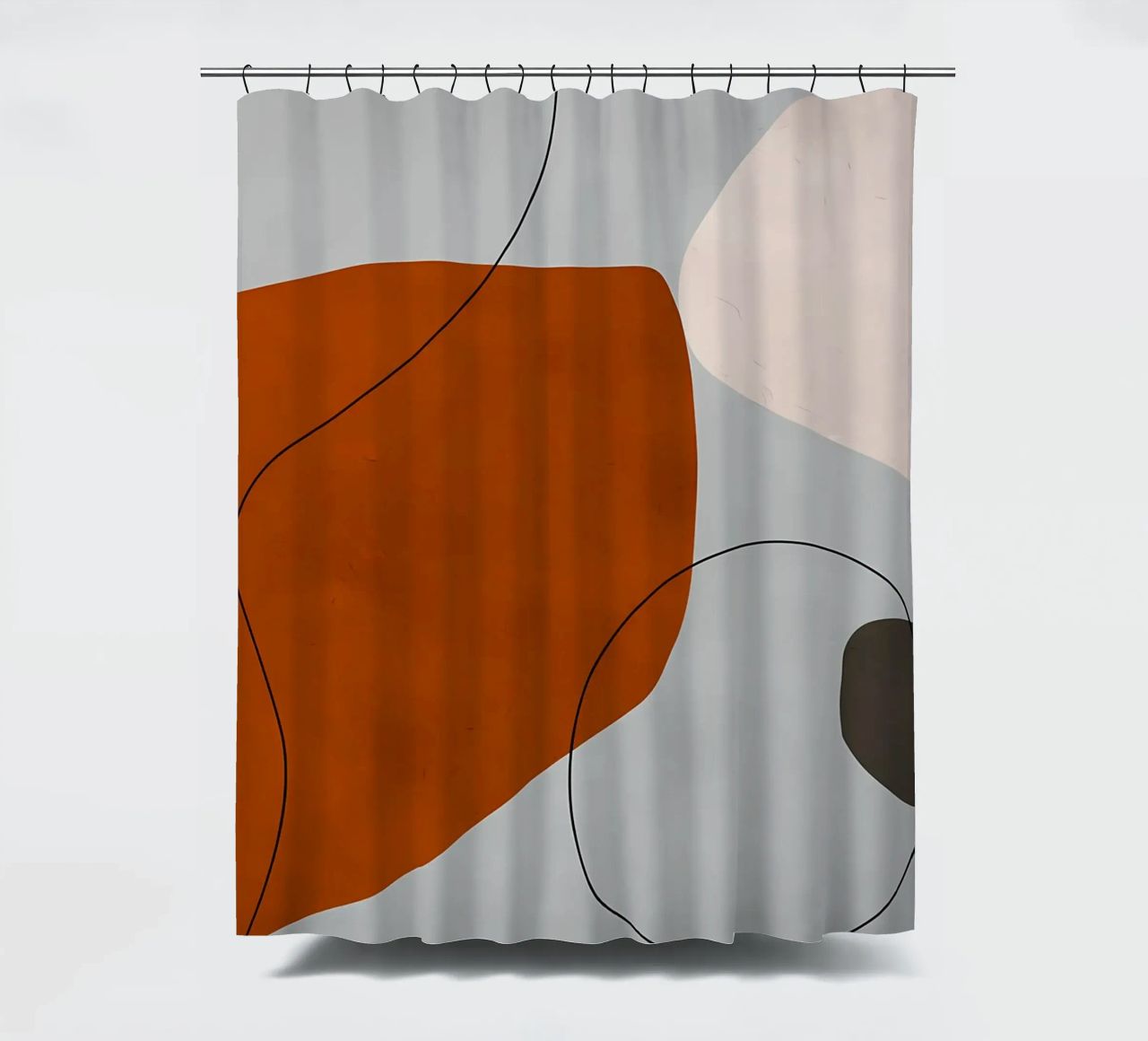 forme astratte curve forme geometriche forma arancione tenda da doccia da Janine P McGuire