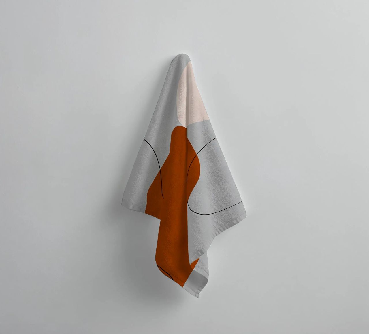 forme astratte curve forme geometriche forma arancione asciugamano da bagno da Janine P McGuire