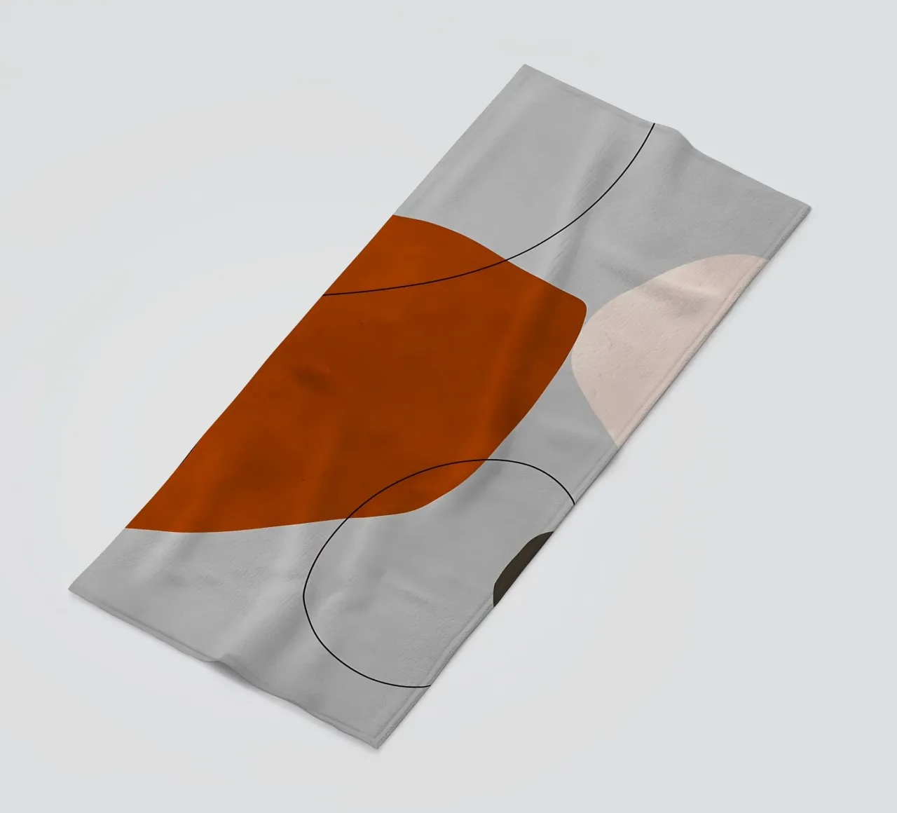 forme astratte curve forme geometriche forma arancione telo mare da Janine P McGuire