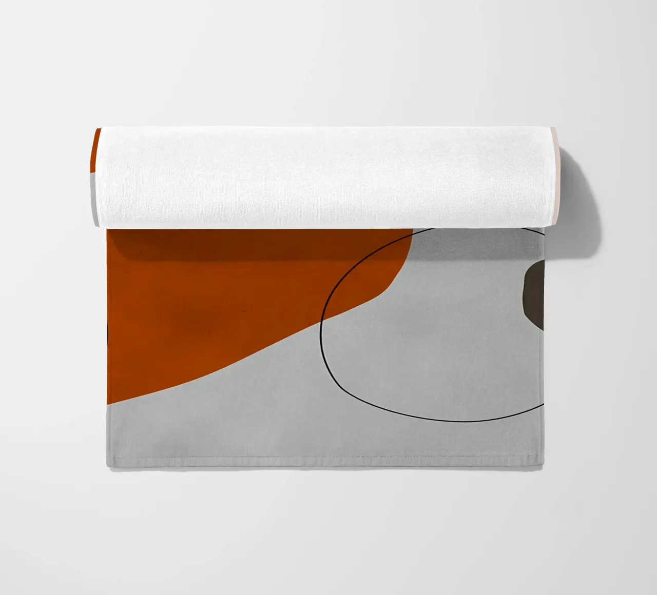 forme astratte curve forme geometriche forma arancione telo mare da Janine P McGuire