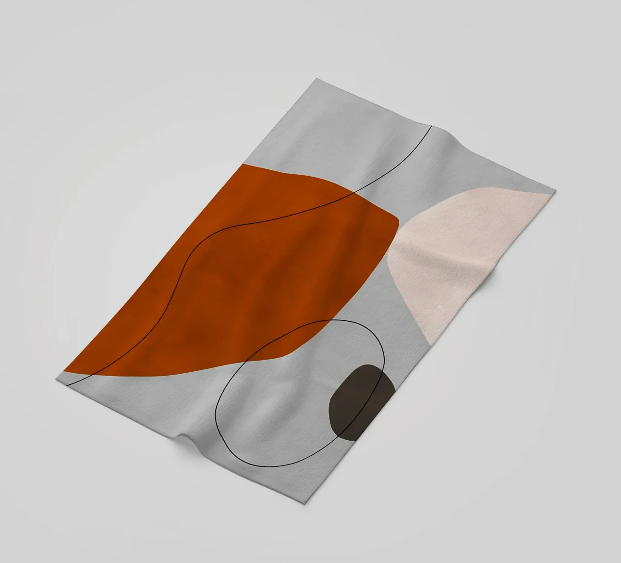 forme astratte curve forme geometriche forma arancione telo mare da Janine P McGuire