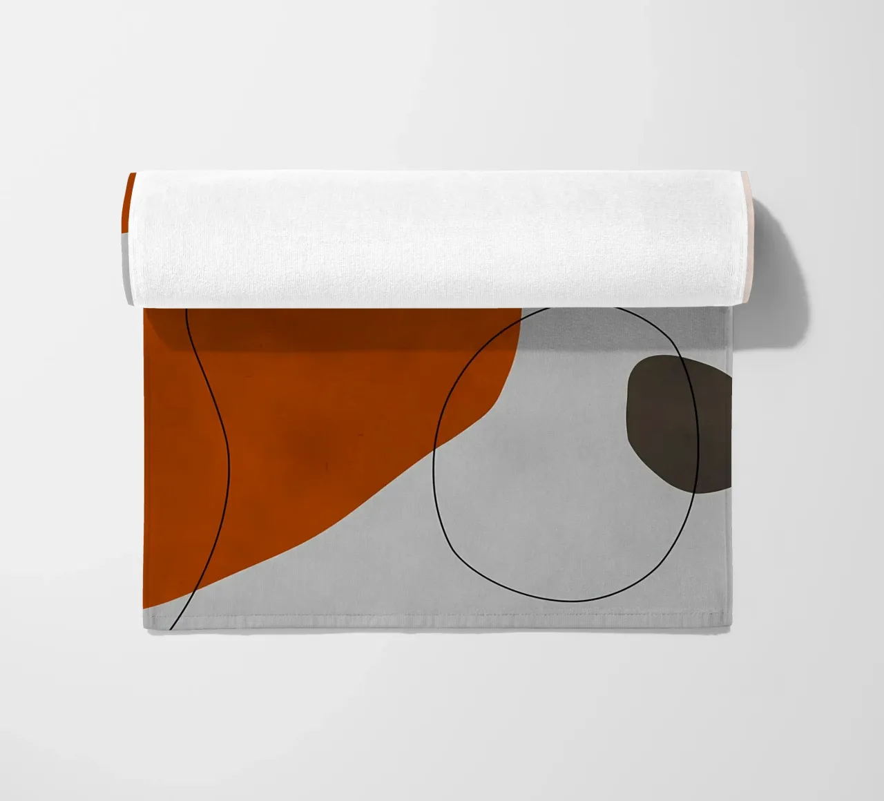 forme astratte curve forme geometriche forma arancione telo mare da Janine P McGuire