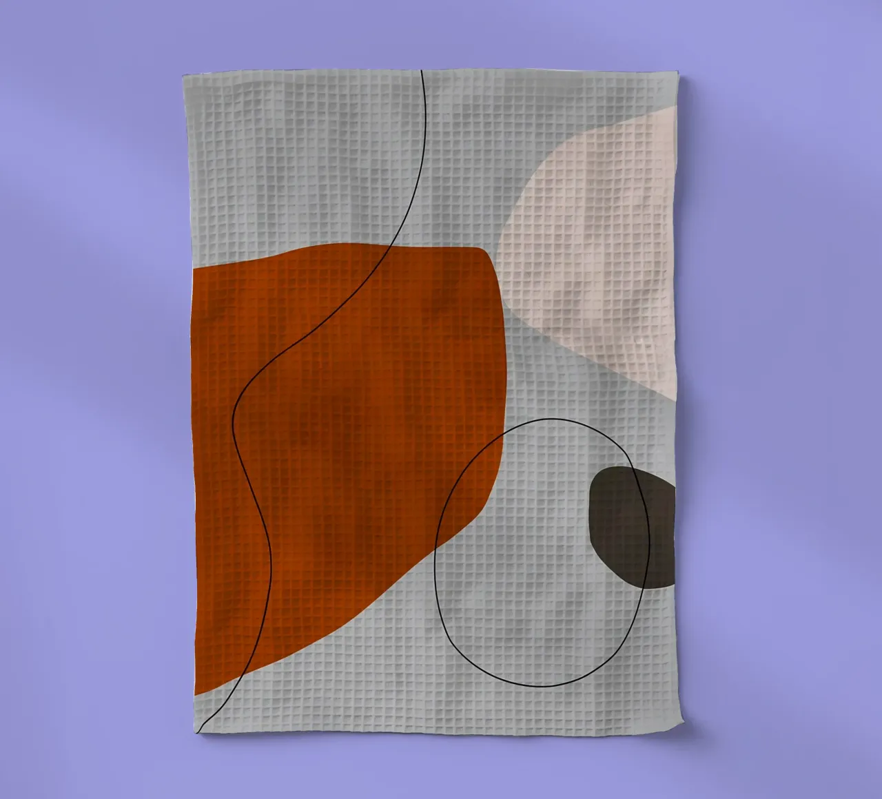 forme astratte curve forme geometriche forma arancione canovaccio da cucina da Janine P McGuire