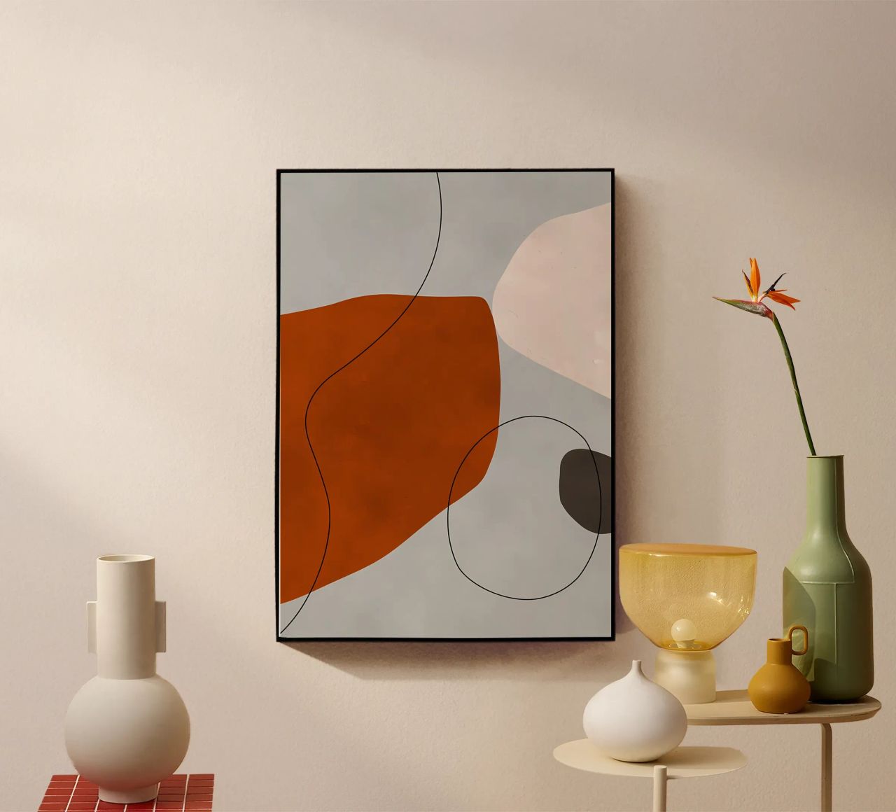 forme astratte curve forme geometriche forma arancione plexiglass da Janine P McGuire