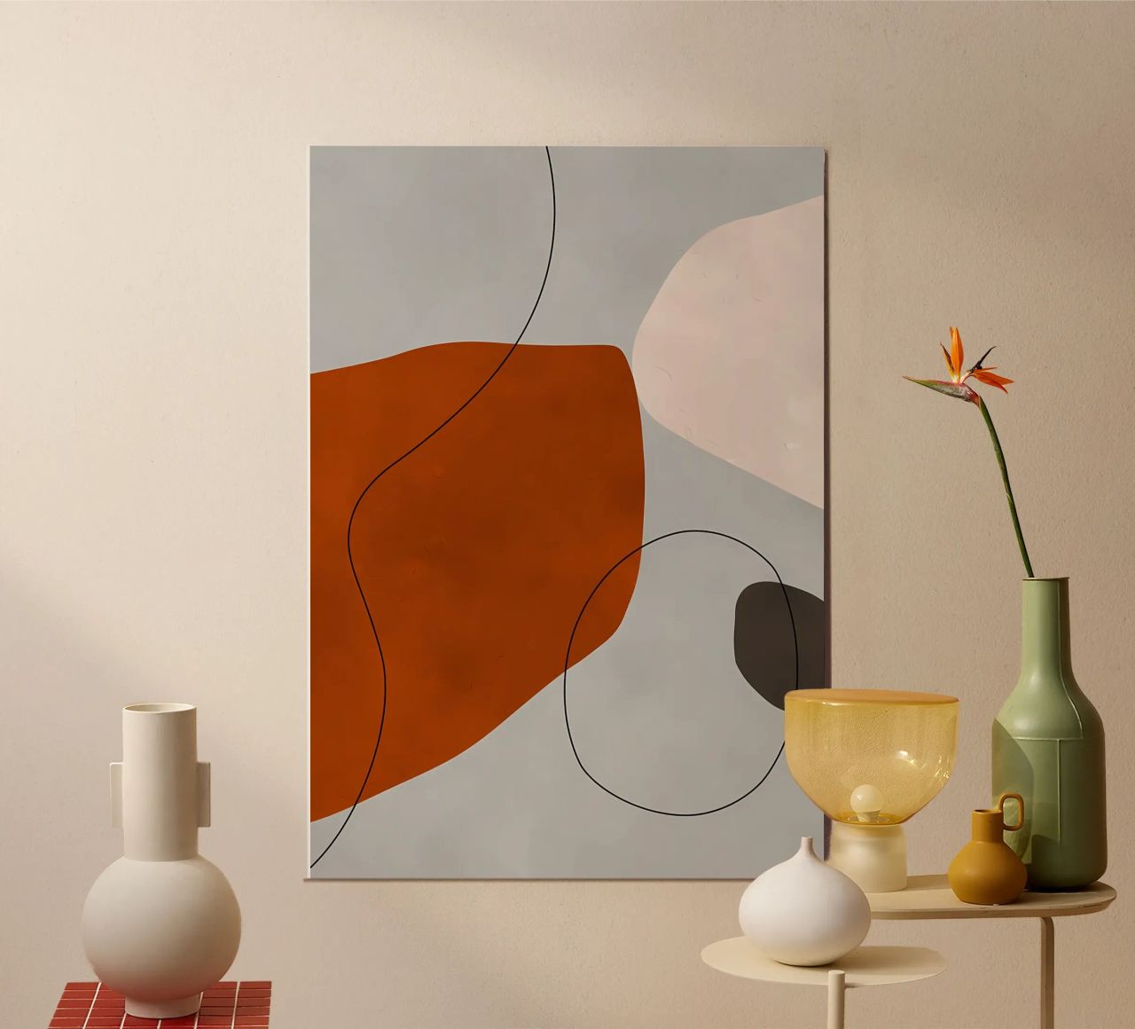 forme astratte curve forme geometriche forma arancione alluminio dibond da Janine P McGuire