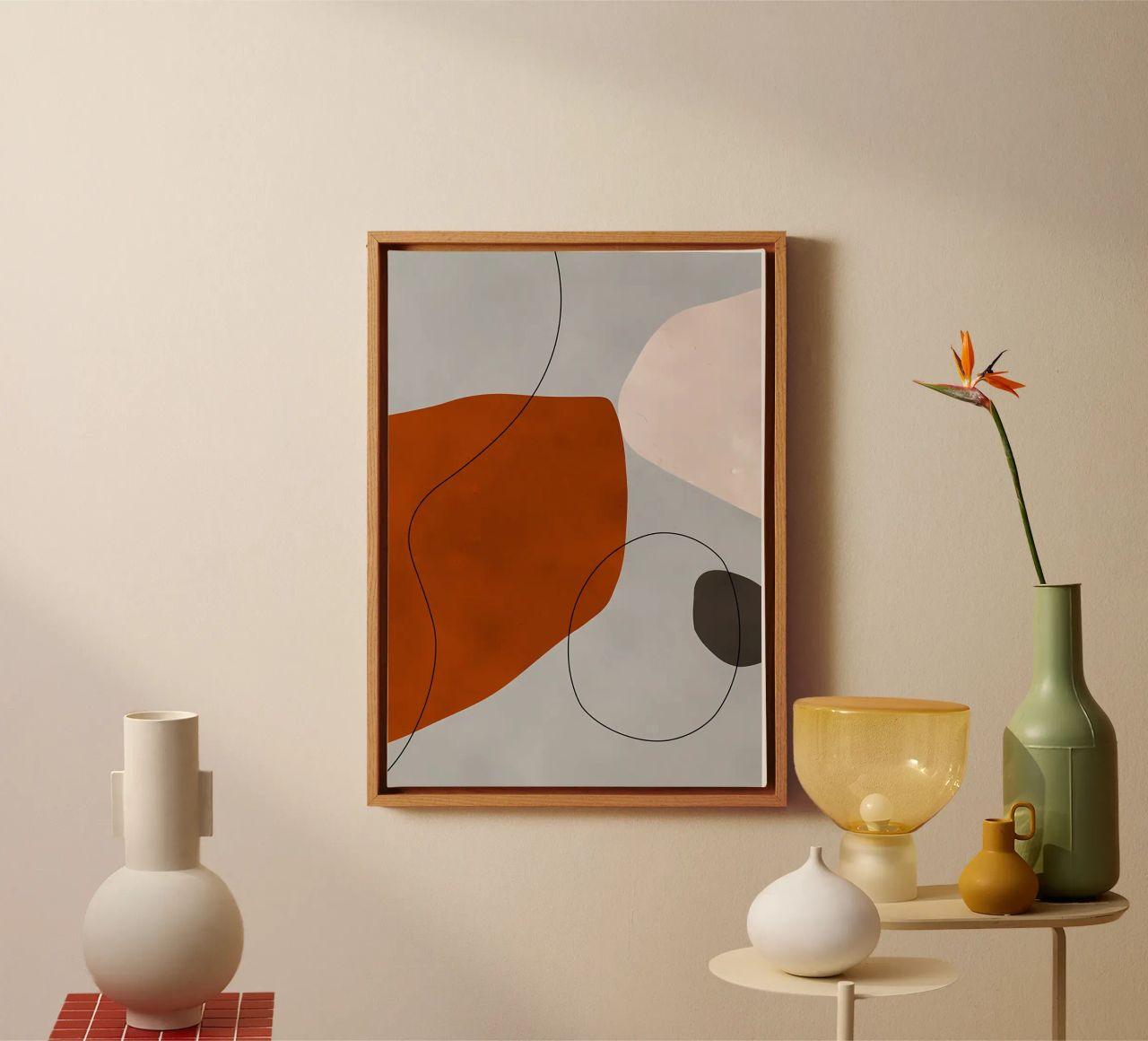 forme astratte curve forme geometriche forma arancione tela da Janine P McGuire