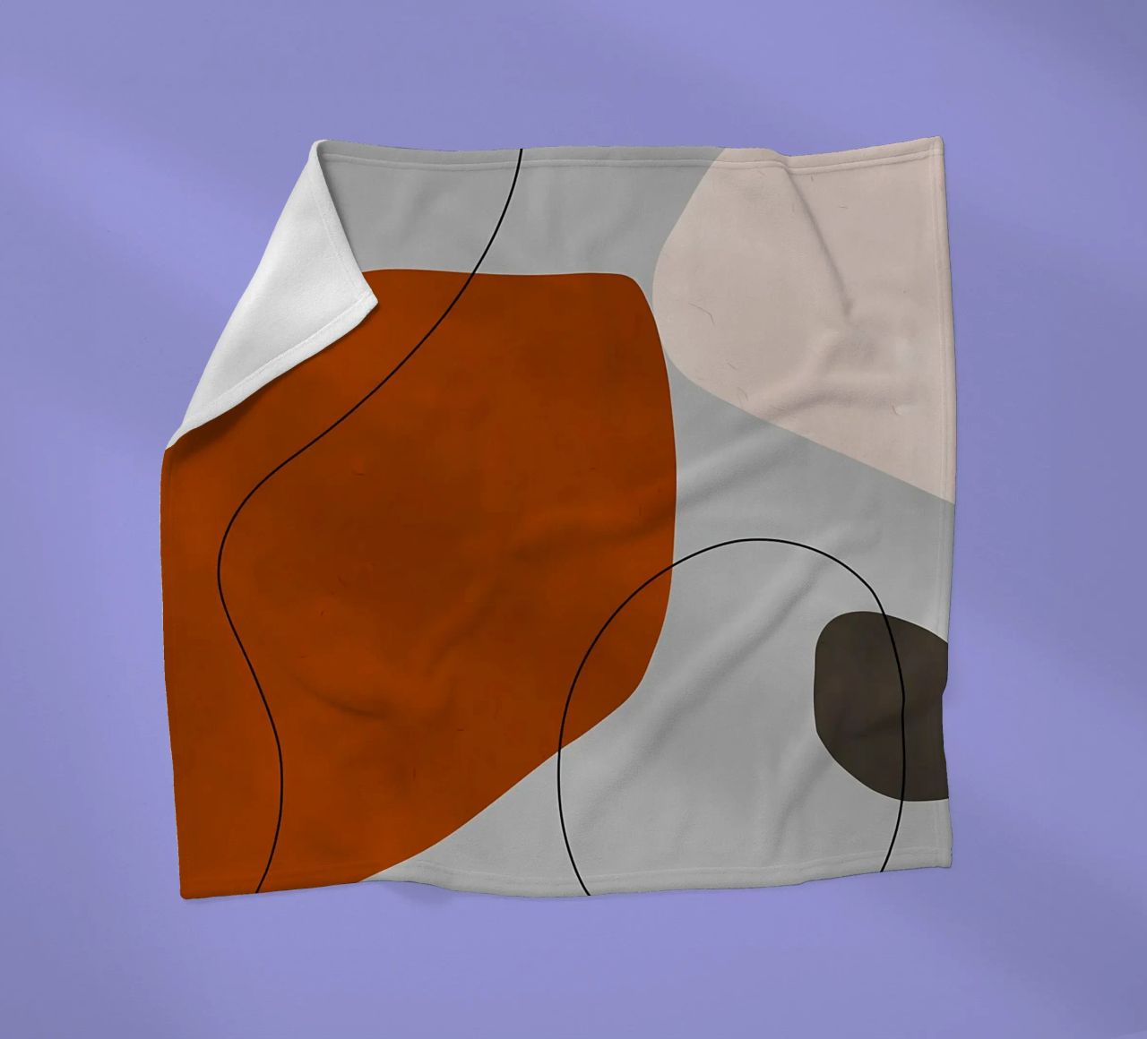 forme astratte curve forme geometriche forma arancione coperta in pile da Janine P McGuire