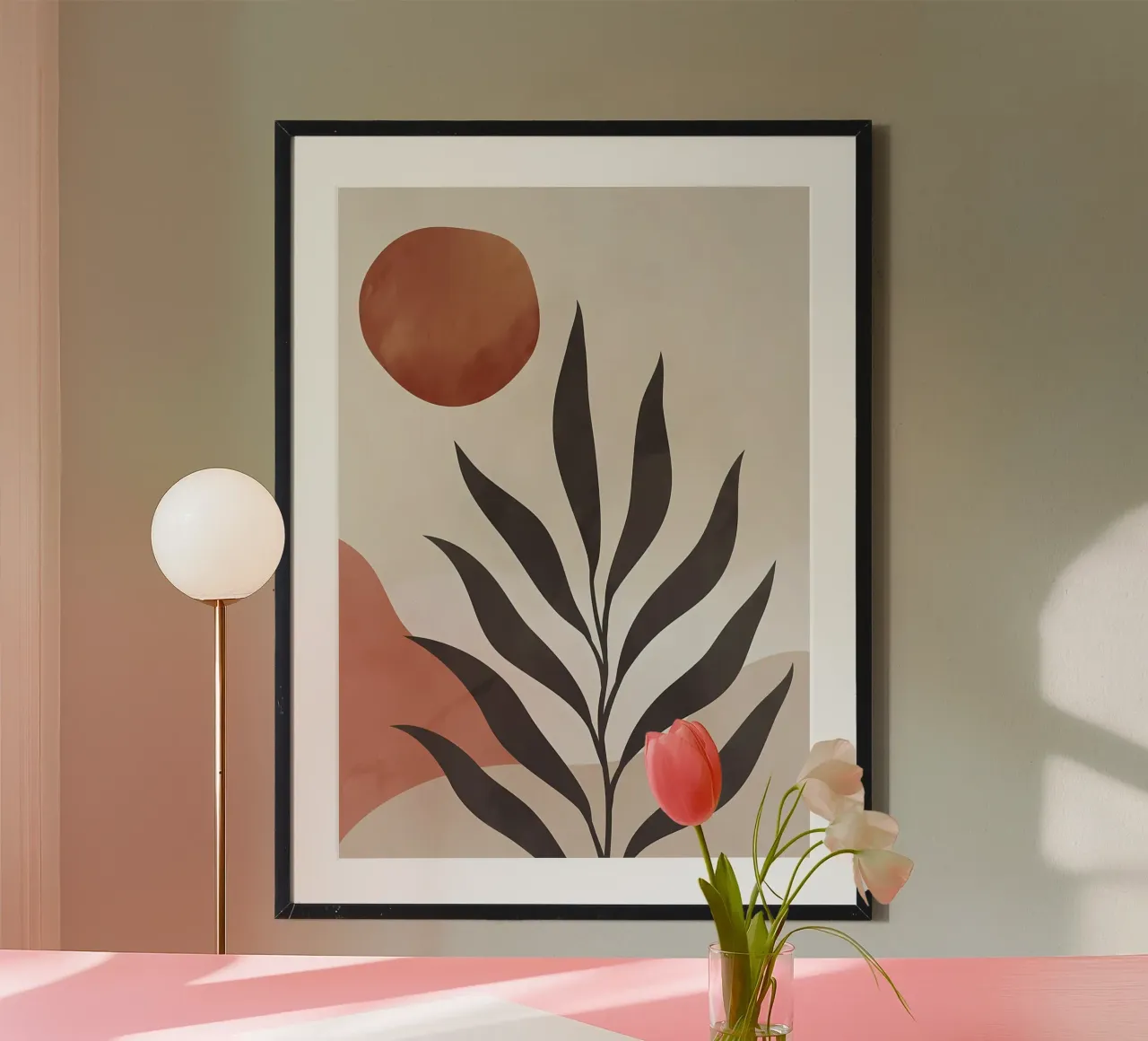 sole foglie forme astratte cerchi di piante poster da Janine P McGuire