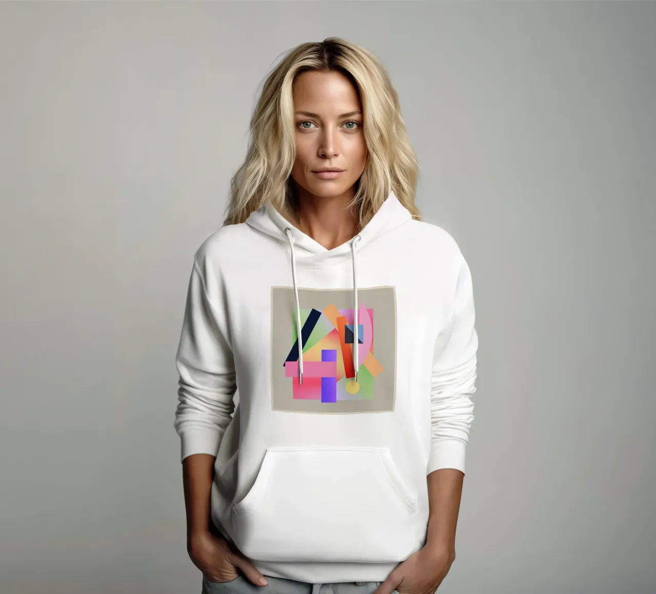 Geometria colorata felpa con cappuccio da Gaite