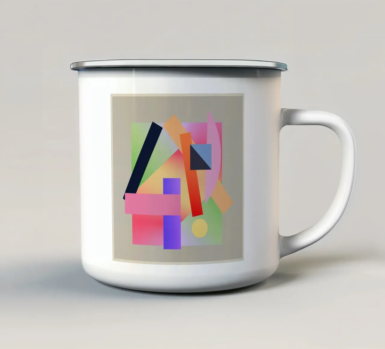 Colorful Geometry enamel mug by Gaite