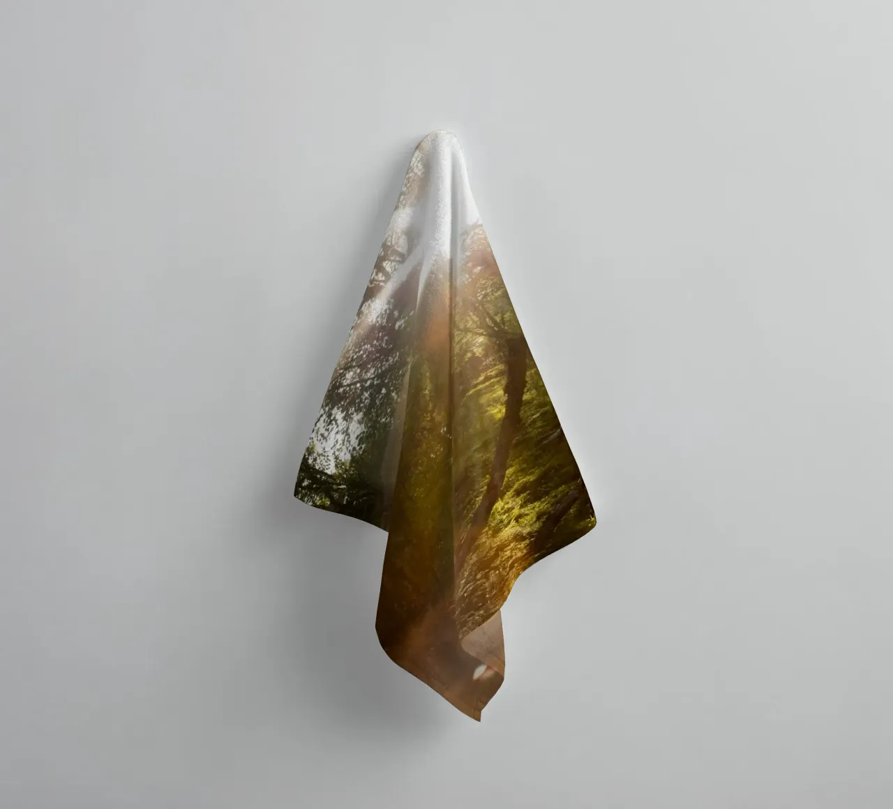 Sunlight streaming through the trees towel by karijn_landscapes