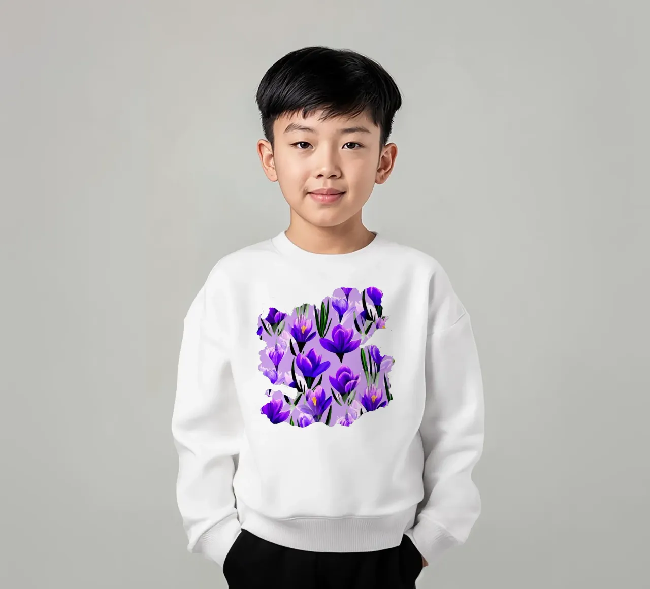 Fiori di croco Lavanda felpa bambino da SilverPegasus