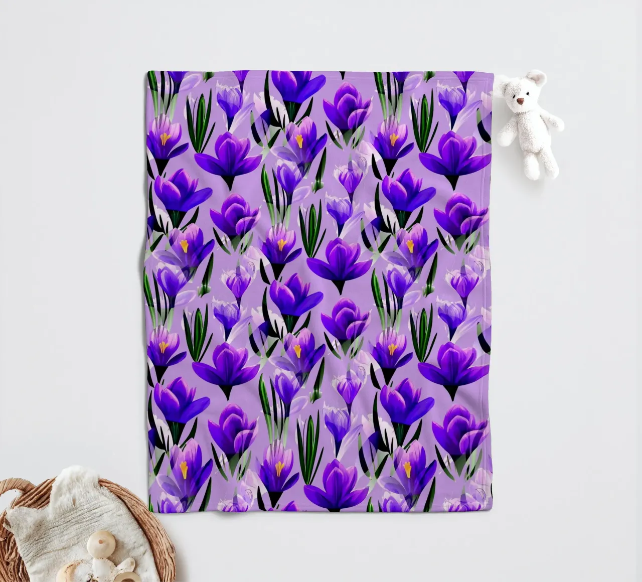 Fiori di croco Lavanda coperta in pile da SilverPegasus