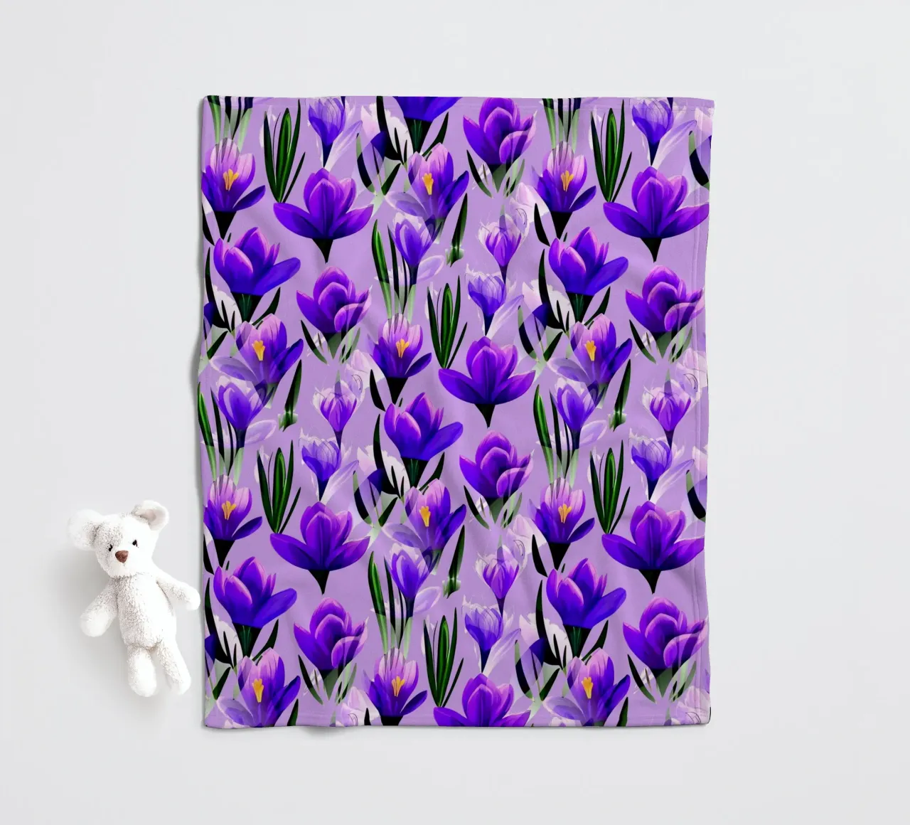 Fiori di croco Lavanda coperta in pile da SilverPegasus