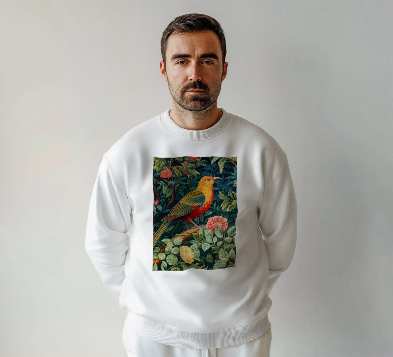 william morris - bird with flowering tree sweatshirt by Art Crew Kbm