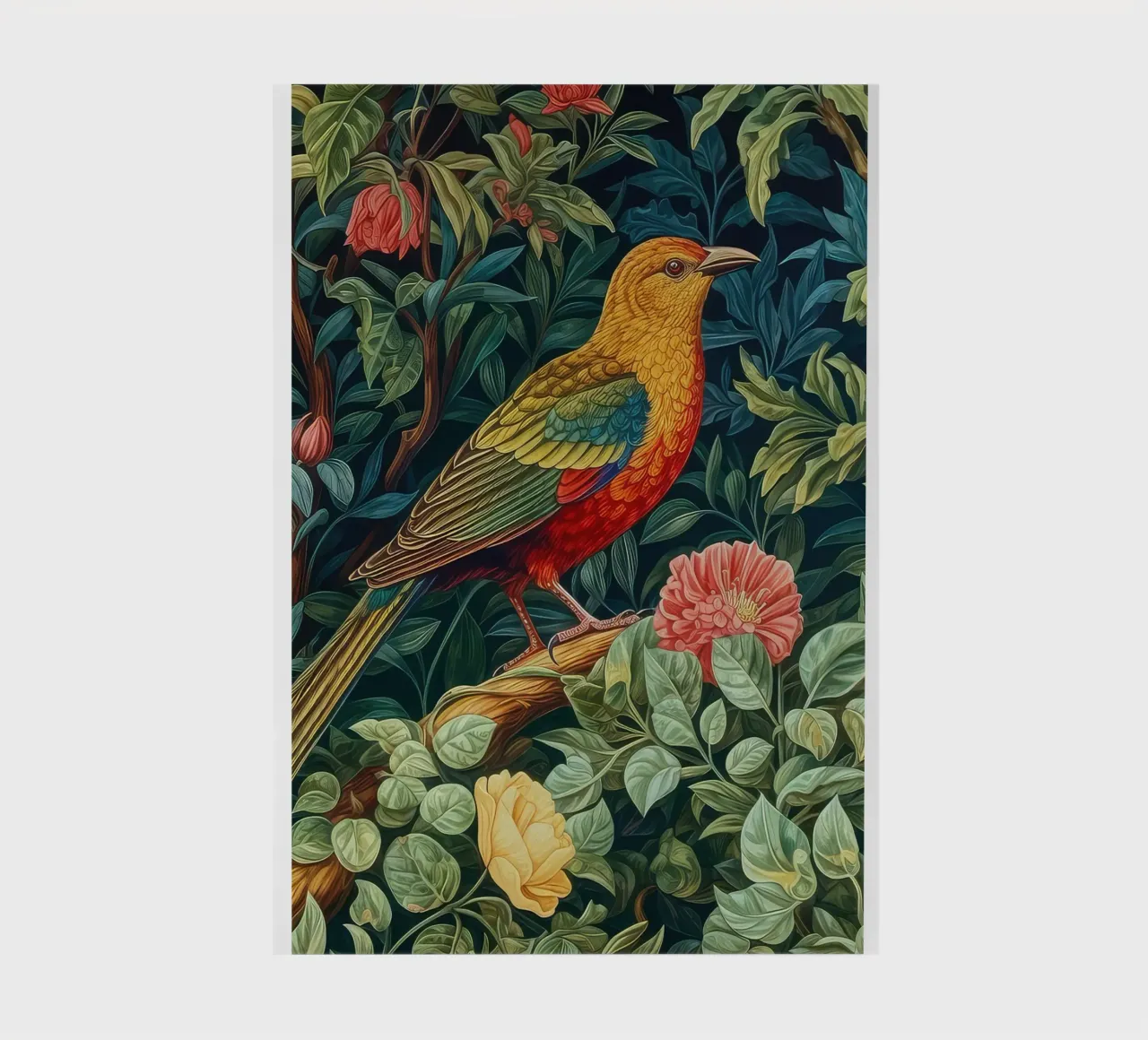 william morris - vogel mit blühendem baum Notizbuch von Art Crew Kbm
