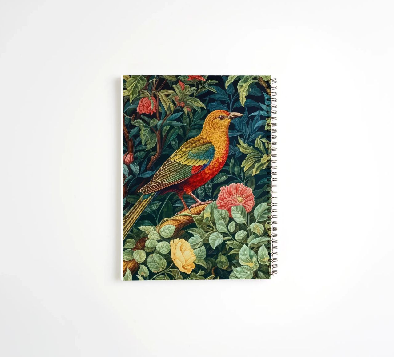 william morris - bird with flowering tree spiral notebook by Art Crew Kbm