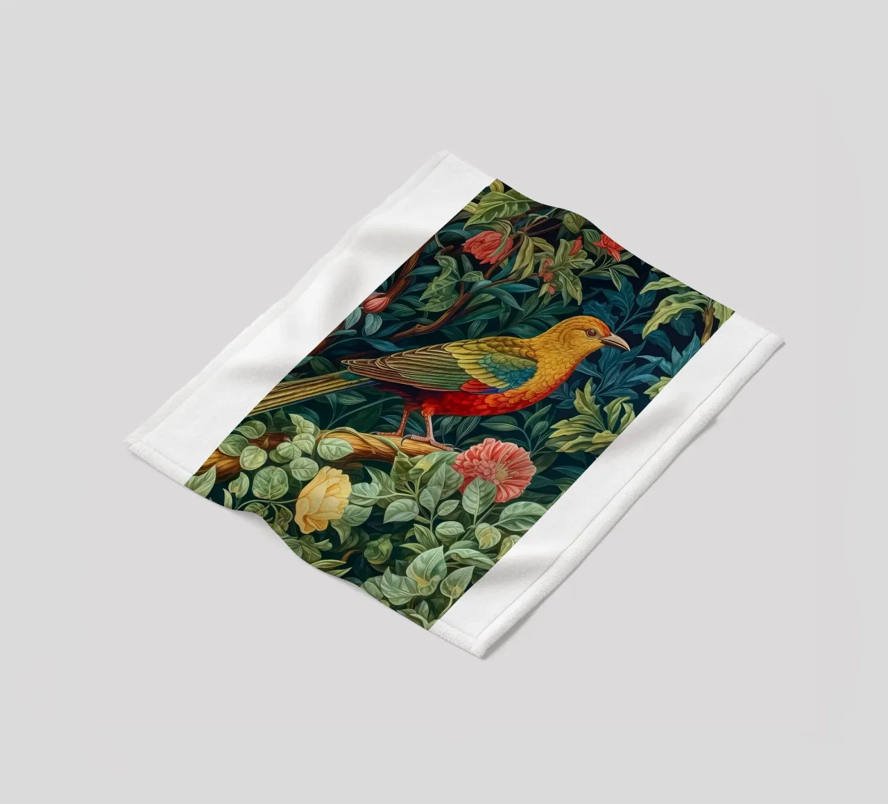 william morris - uccello con albero in fiore coperta in pile da Art Crew Kbm