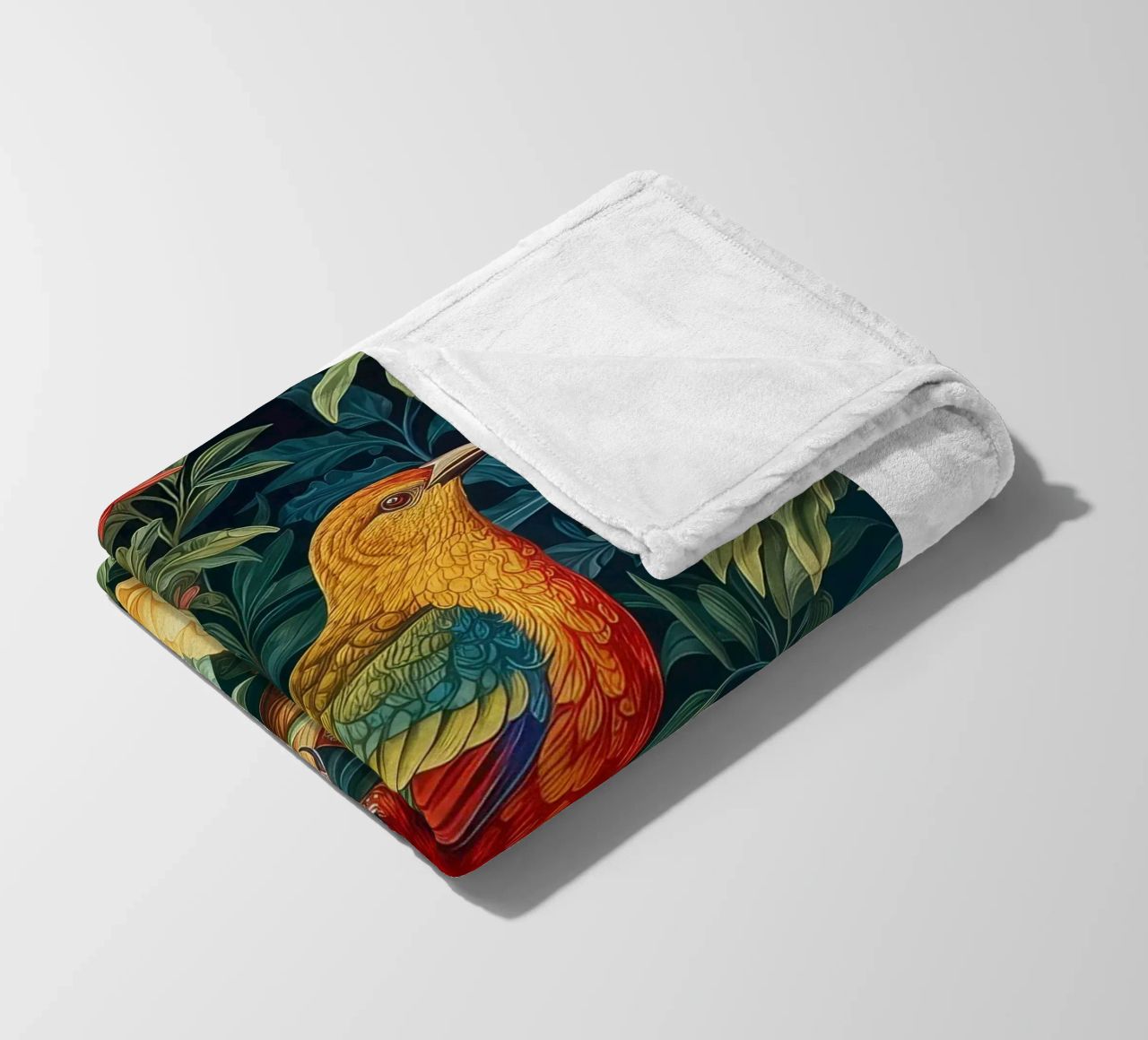 william morris - bird with flowering tree fleece blanket by Art Crew Kbm