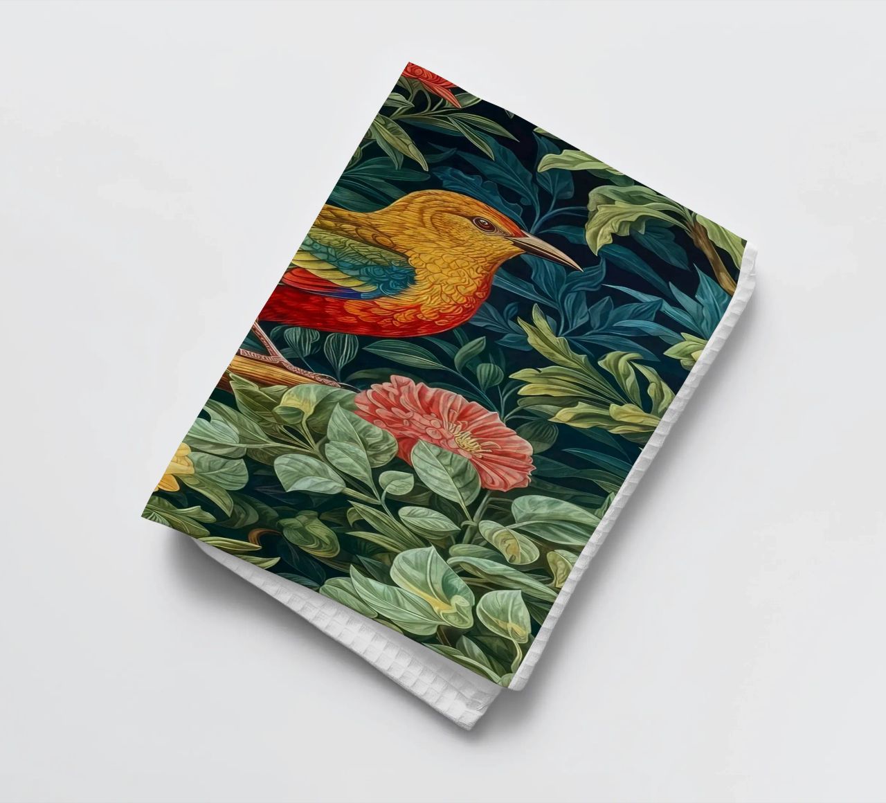 william morris - bird with flowering tree tea towel by Art Crew Kbm