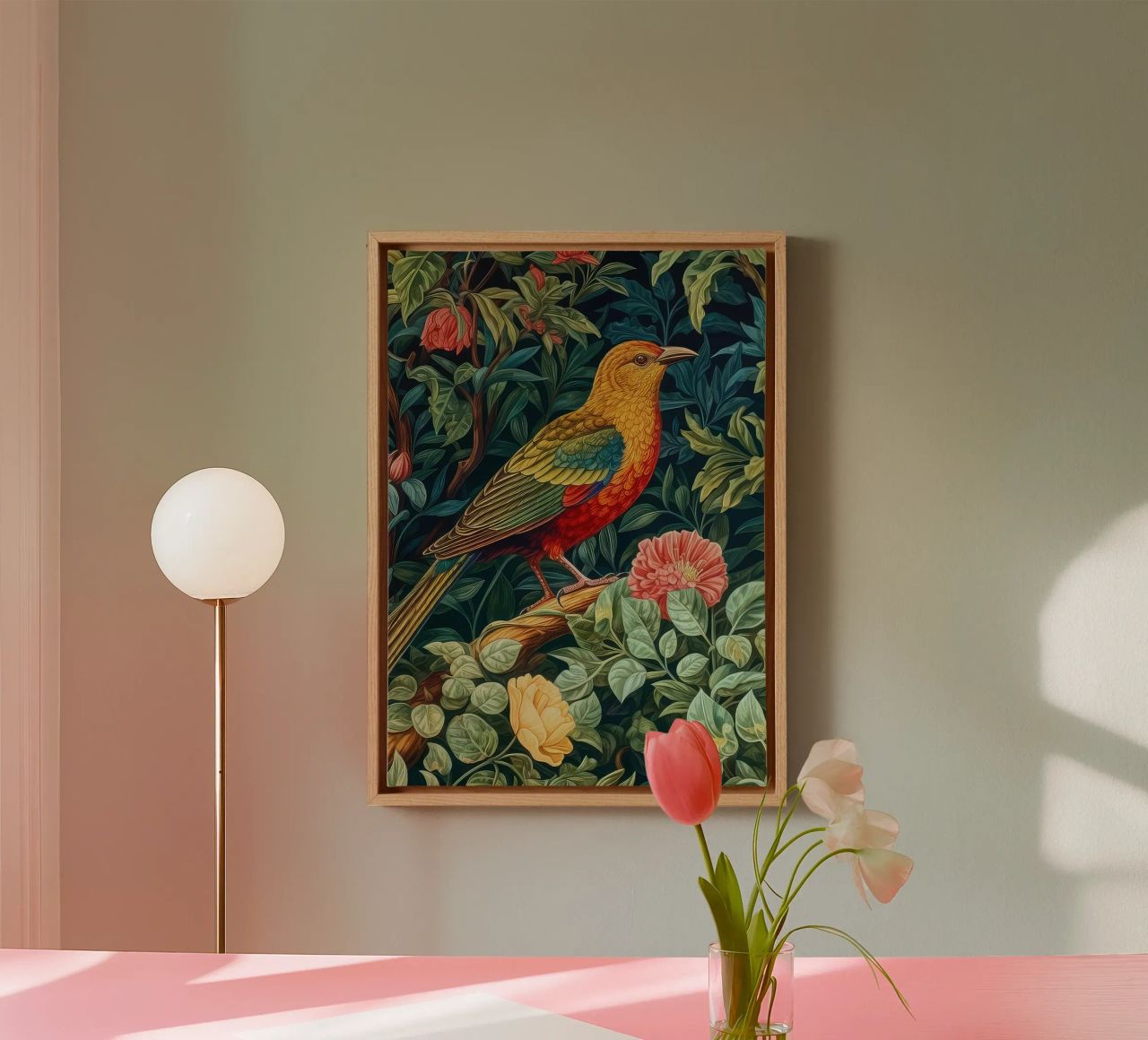 william morris - bird with flowering tree canvas by Art Crew Kbm
