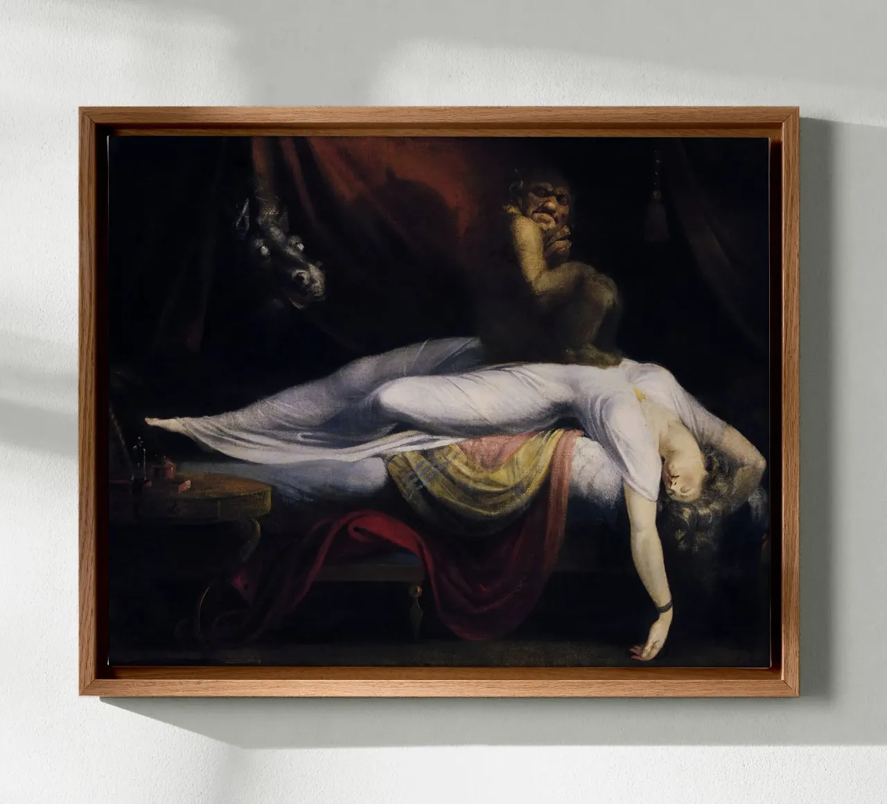John Henry Fuseli - L'incubo (1781) tela con Cornice a cassetta da Wirla