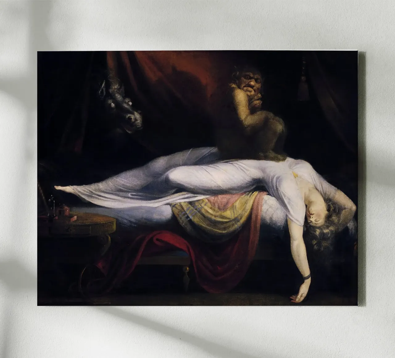 John Henry Fuseli - L'incubo (1781) tela con Cornice a cassetta da Wirla