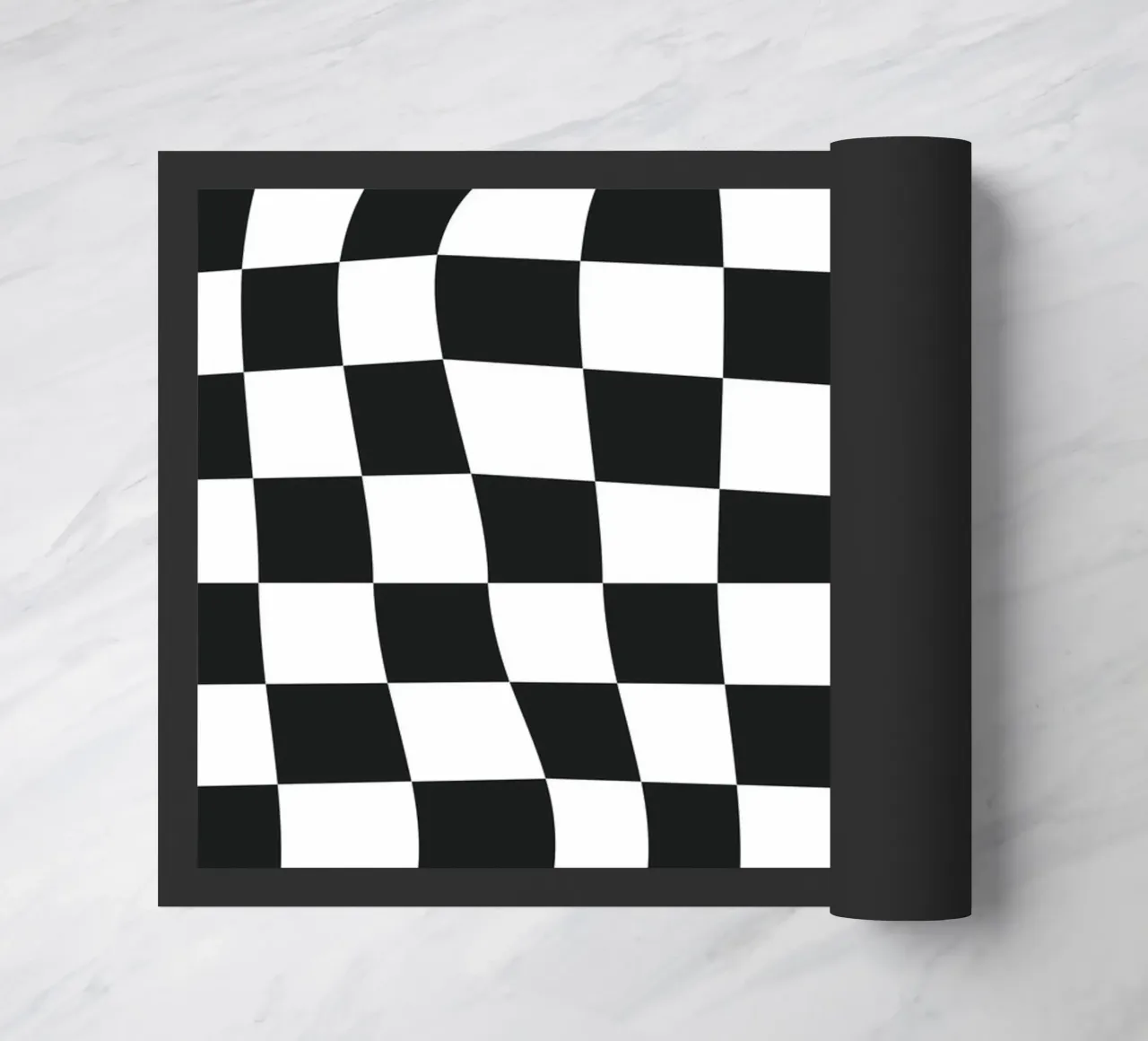 Distorted Chess Pattern doormat by Paigaam Studio