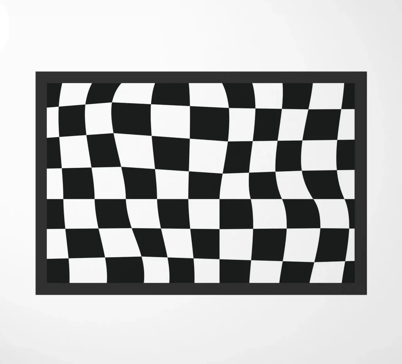 Distorted Chess Pattern doormat by Paigaam Studio
