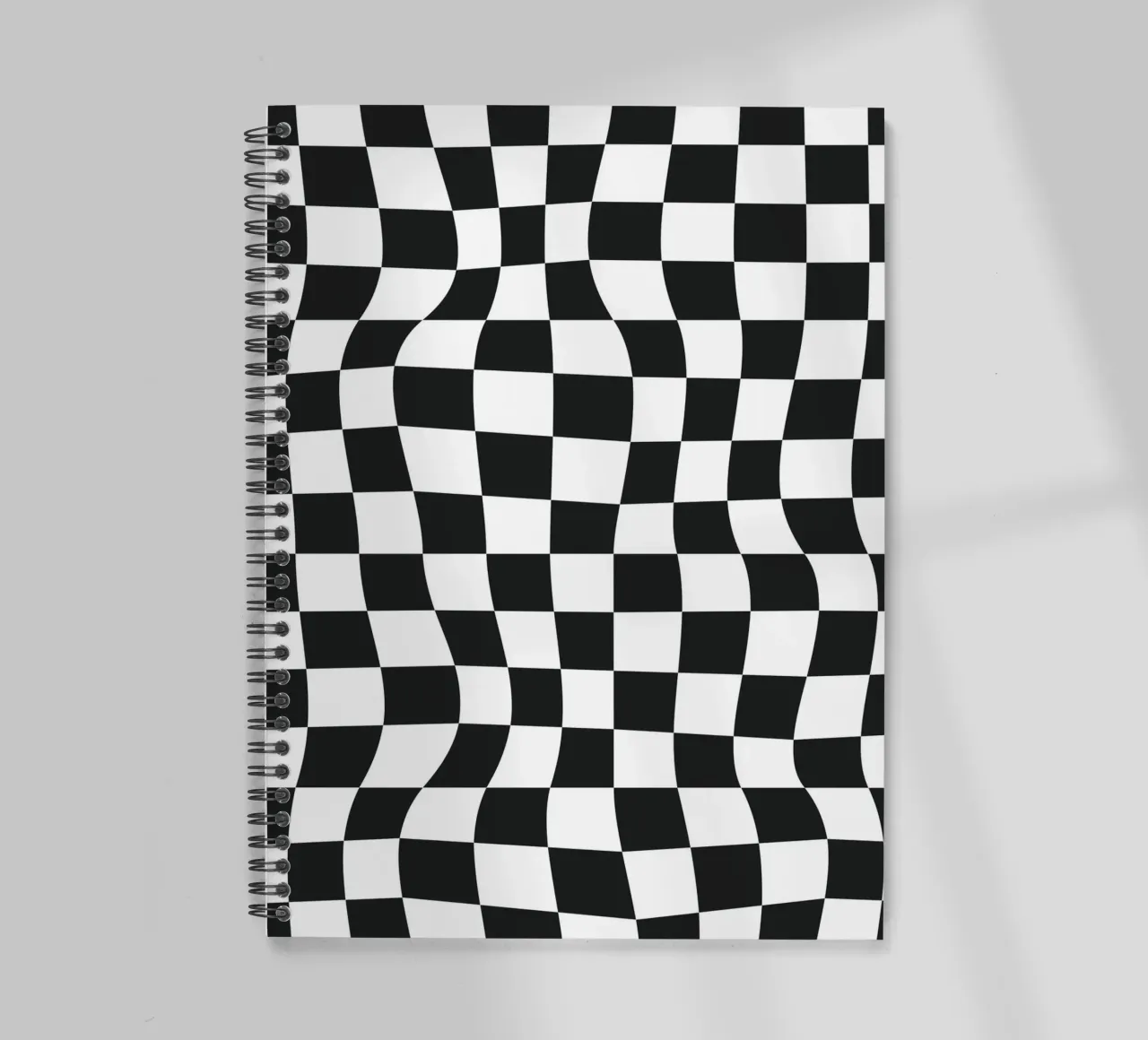 Distorted Chess Pattern spiral notebook by Paigaam Studio