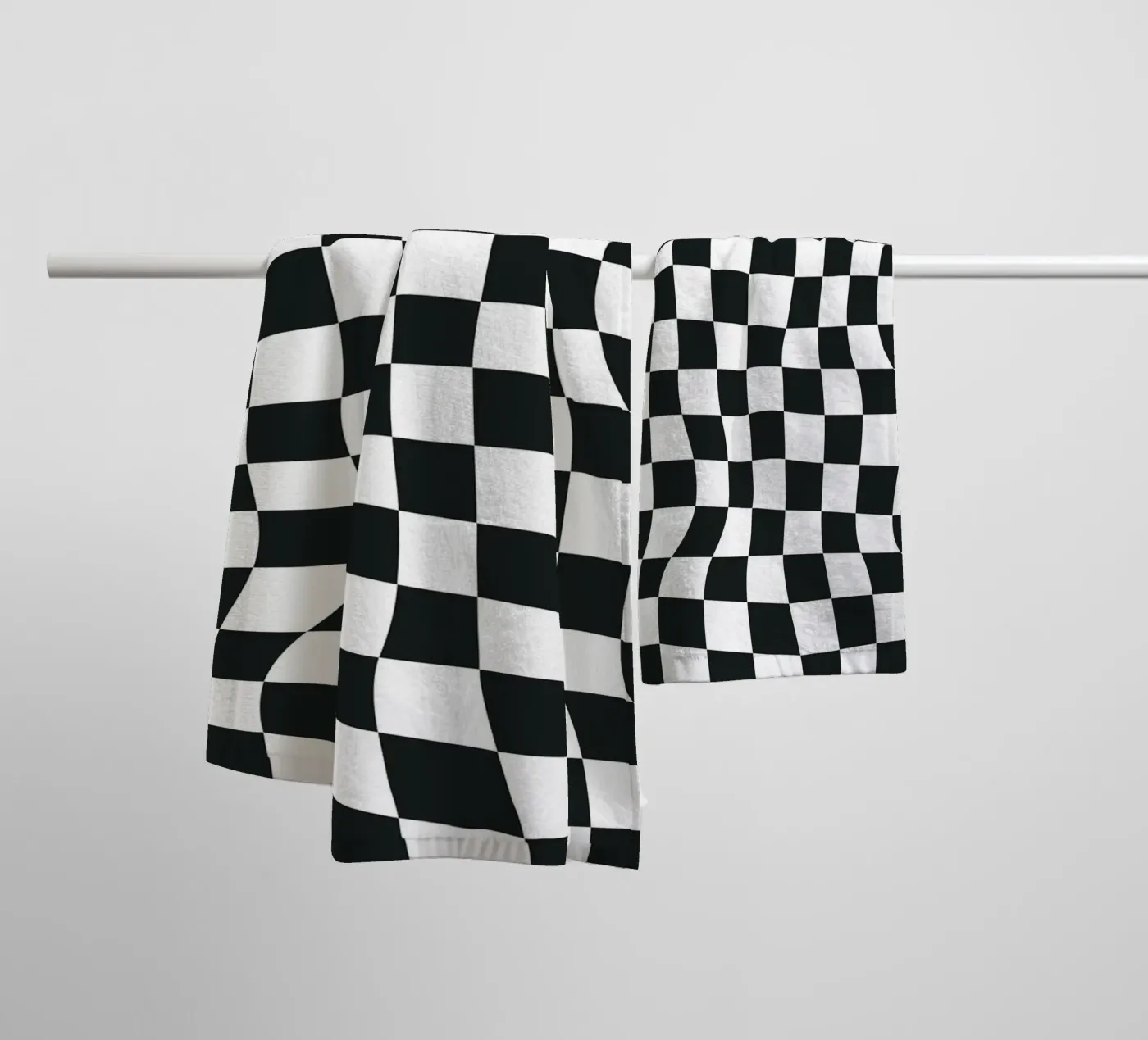 Schema degli scacchi distorto asciugamano da bagno da Paigaam Studio