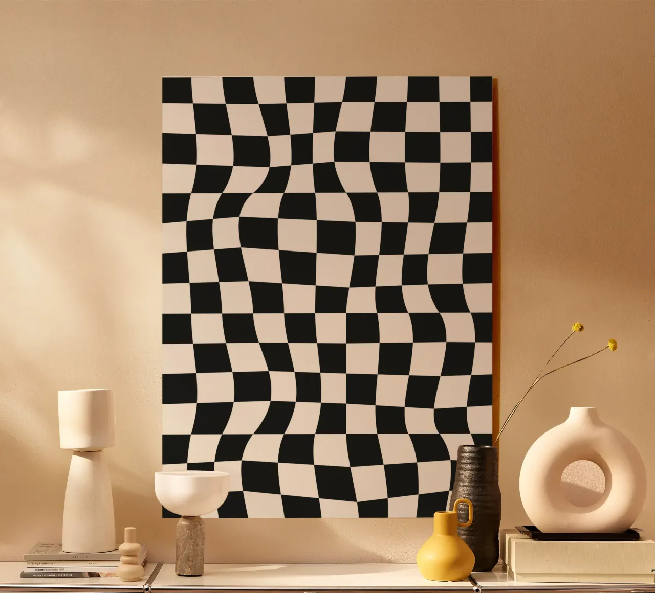 Vervormd schaakpatroon acryl van Paigaam Studio