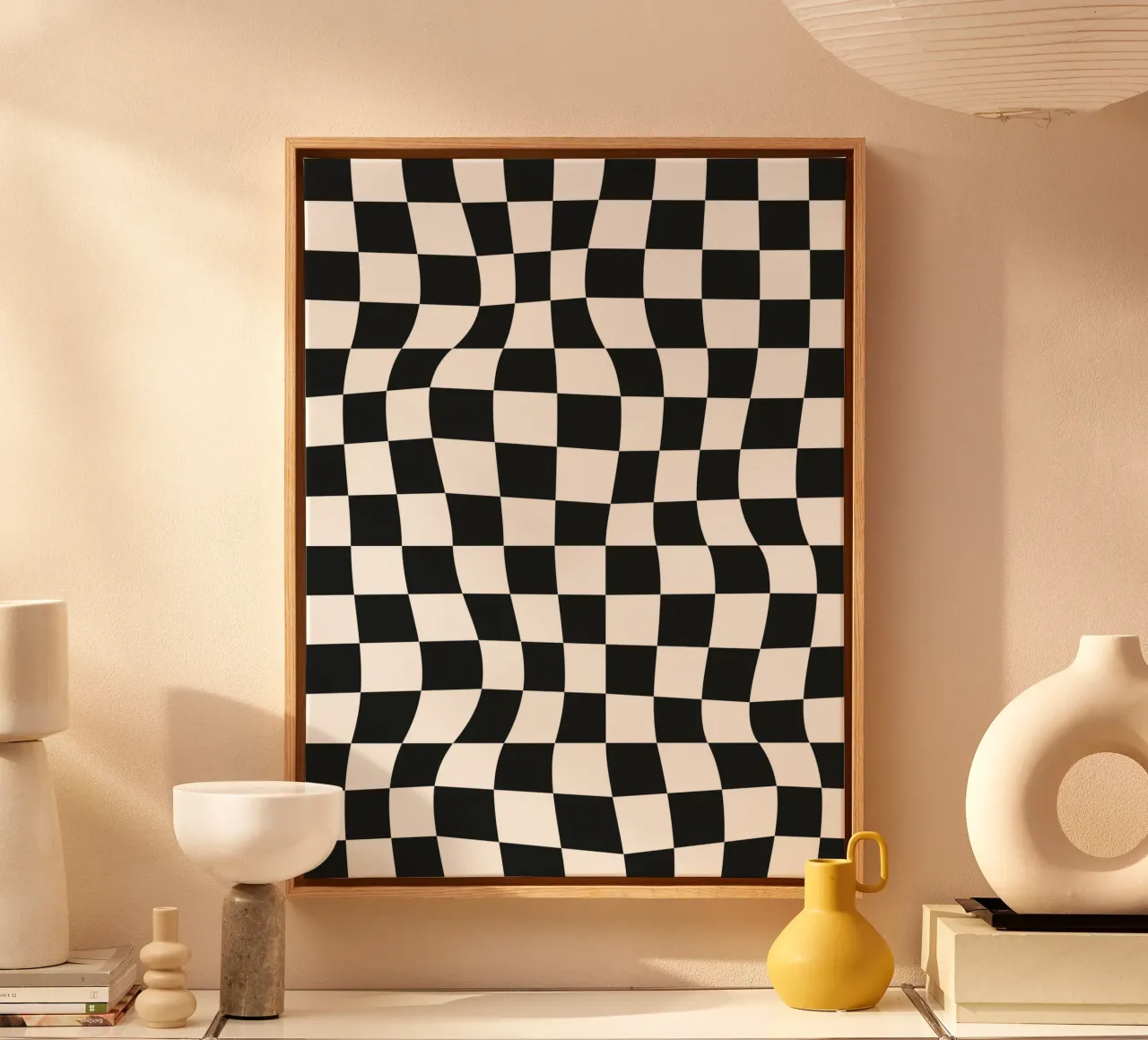 Distorted Chess Pattern canvas by Paigaam Studio