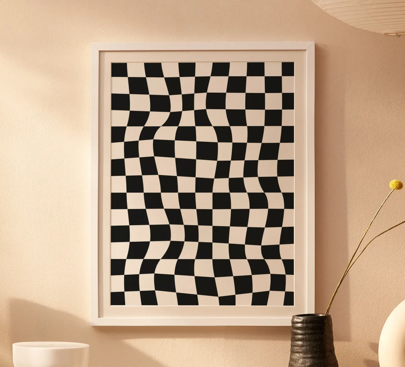 Distorted Chess Pattern poster by Paigaam Studio