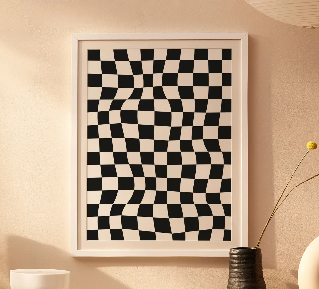 Distorted Chess Pattern poster by Paigaam Studio